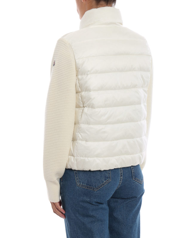 Knit wool sleeved puffer jacket shop online: MONCLER