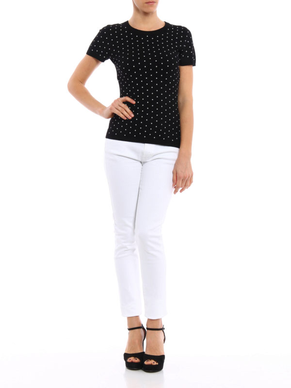 Knitted polka dot T-shirt shop online: MICHAEL KORS
