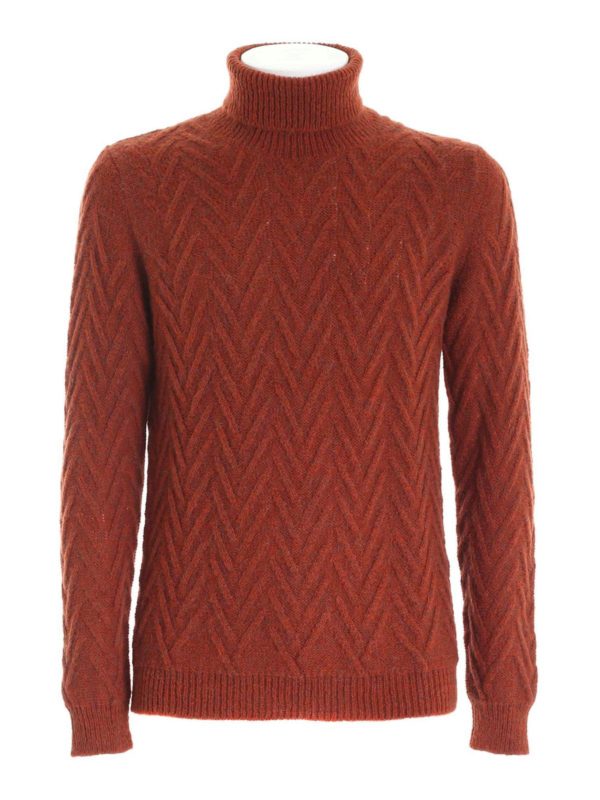L.B.M 1911: Turtlenecks & Polo necks - Ribbed edges turtleneck in red