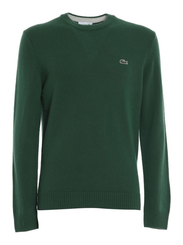 LACOSTE: Strickpullover mit Rundhalsausschnitt - Rundhalspullover - Grün