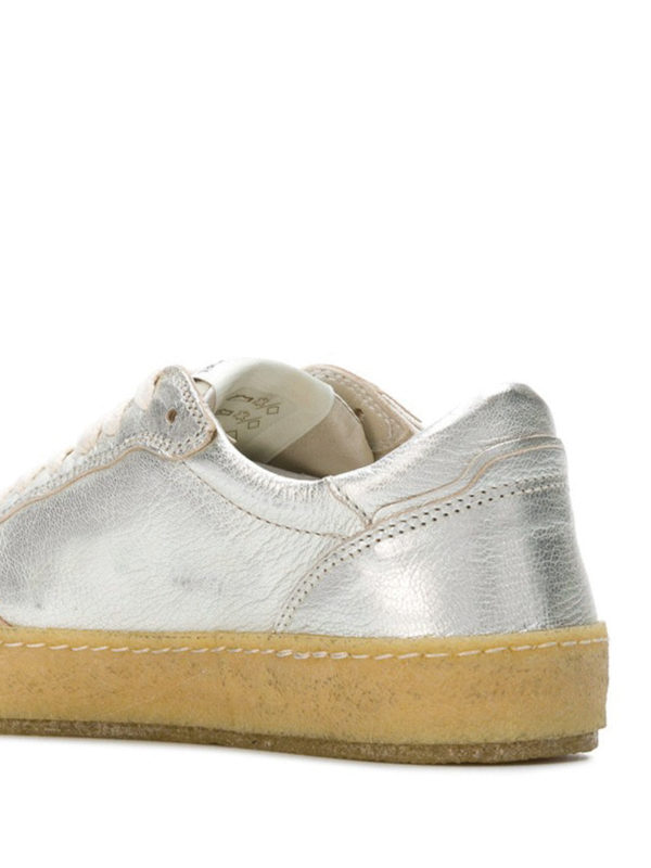 Lakers Vintage silver-tone leather sneakers shop online: PHILIPPE MODEL