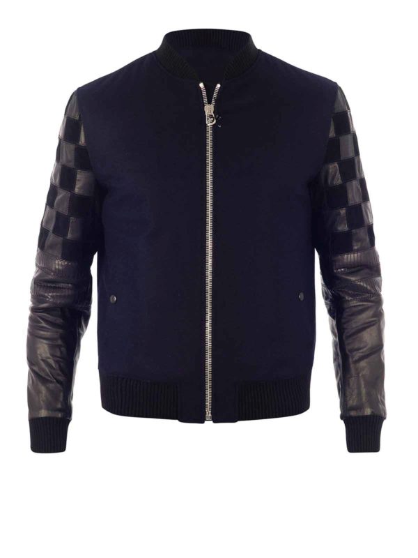 LANVIN: bombers - Chessboard patterned bomber jacket