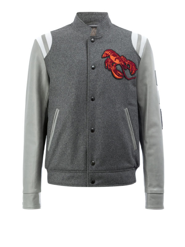 LANVIN: casual jackets - Wool blend and leather jacket