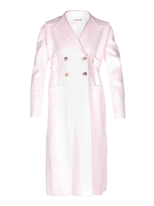 wool blend coat pink