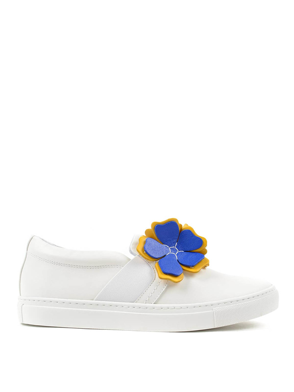 LANVIN: Loafers & Slippers online - Leather slip-ons with flowers