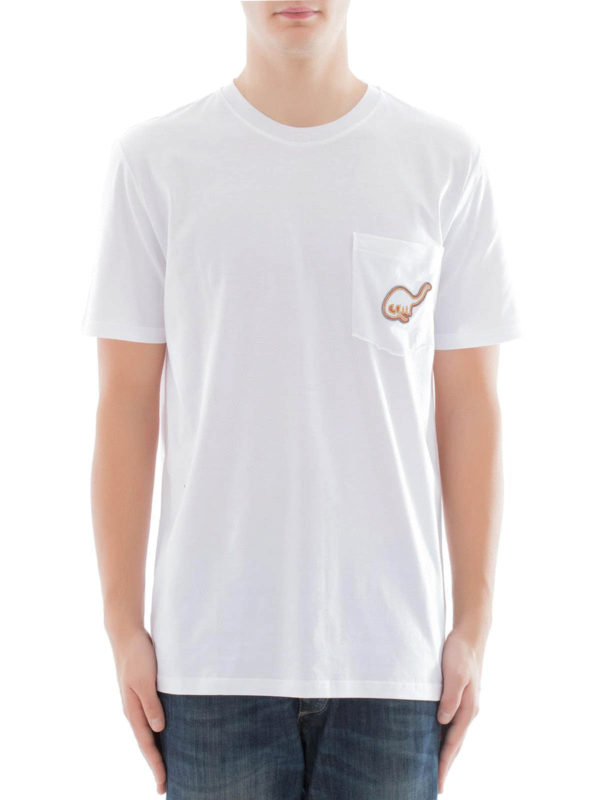 Lanvin Dino embroidery white T-shirt - White - Men|RMJE0064P1800