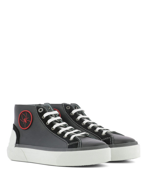 LANVIN: trainers online - Leather high-top sneakers