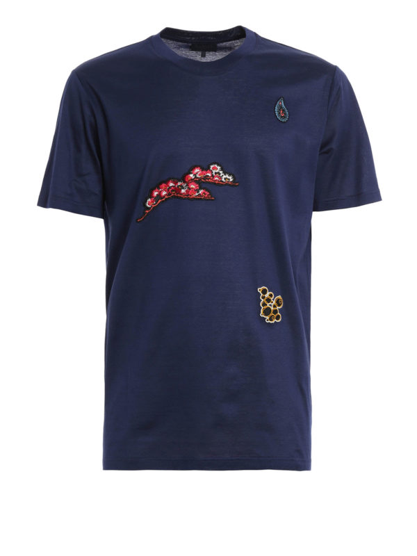 LANVIN: t-shirts - Embroidered patch T-shirt