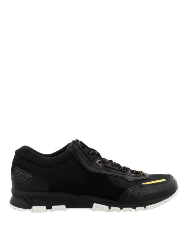 LANVIN: trainers - Black mesh cross-trainers