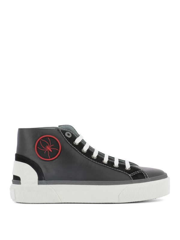 LANVIN: trainers - Leather high-top sneakers