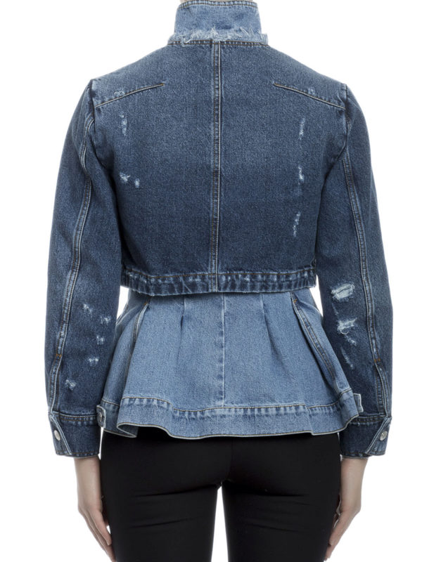 Layered effect denim jacket shop online: ALEXANDER MCQUEEN
