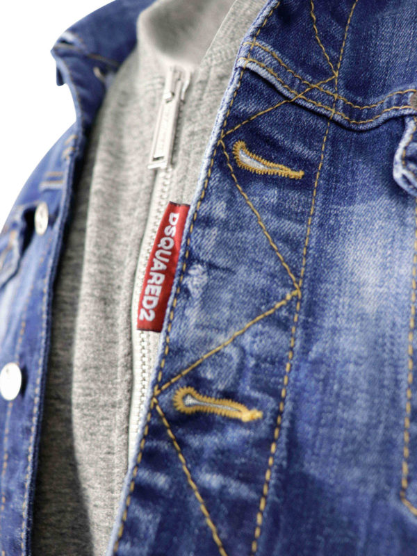 Layered effect denim jacket shop online: DSQUARED2