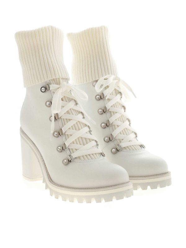 Le Silla: ankle boots online - St. Moritz white ankle boots featuring heel