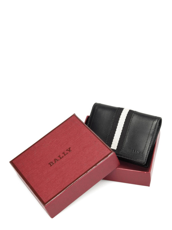 Leather and canvas card holder shop online: BALLY