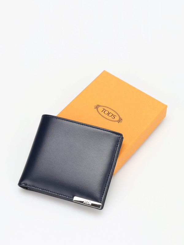 Leather bifold wallet shop online: TOD