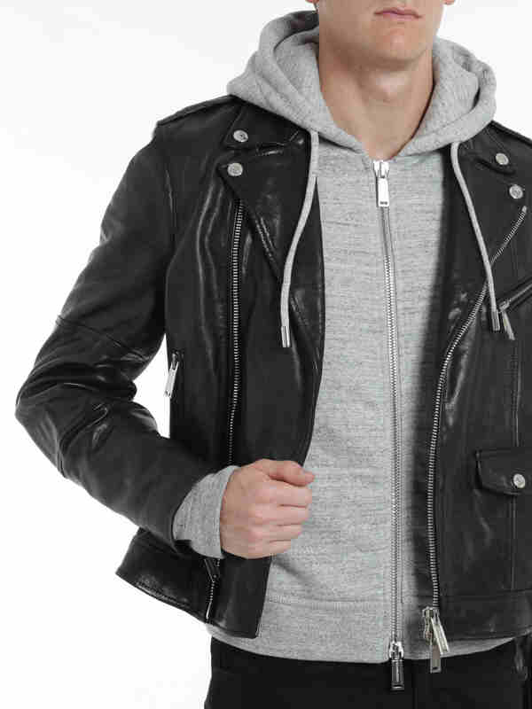 Leather biker jacket