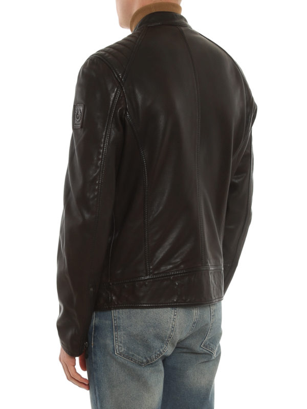 Leather biker jacket shop online: BELSTAFF