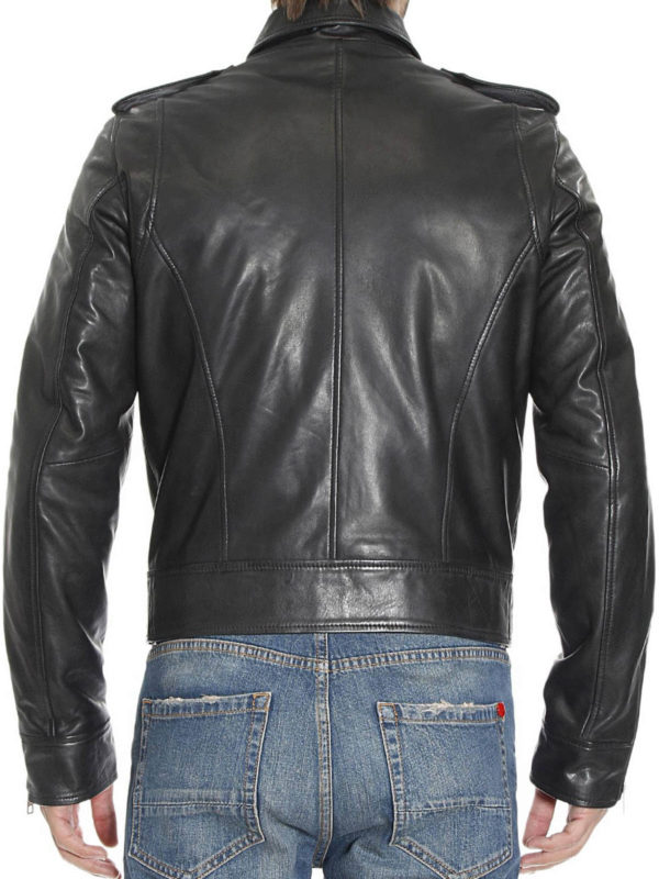 Leather biker jacket shop online: JUST CAVALLI