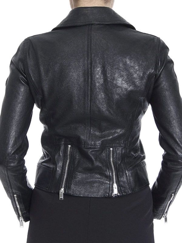 Leather biker jacket shop online: SAINT LAURENT