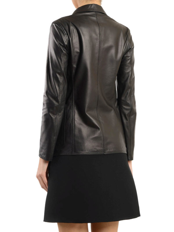 Leather blazer shop online: JIL SANDER