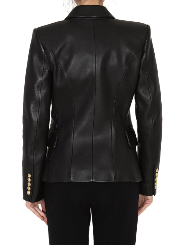 Lederjacke - Schwarz shop online: Balmain