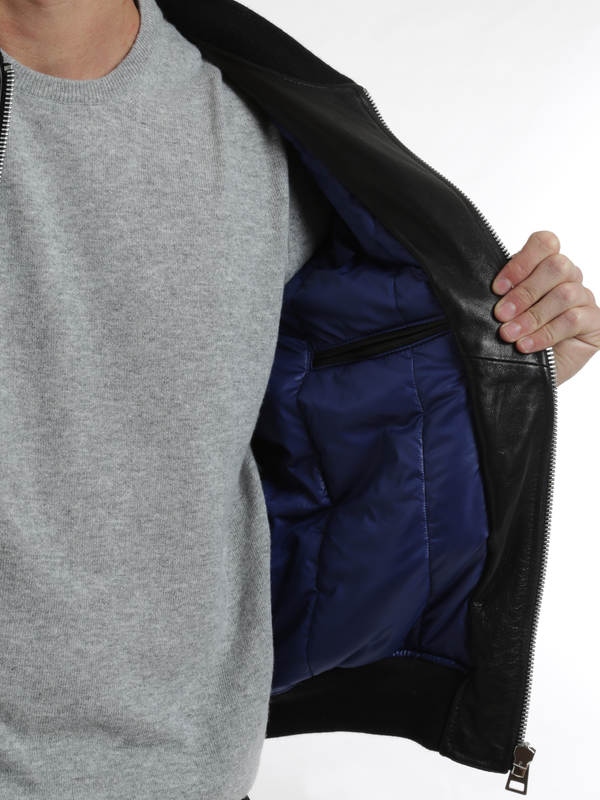 Leather bomber