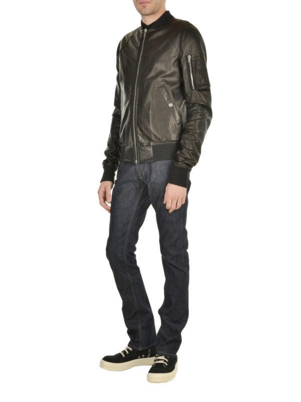 Leather bomber jacket shop online: RICK OWENS HUN