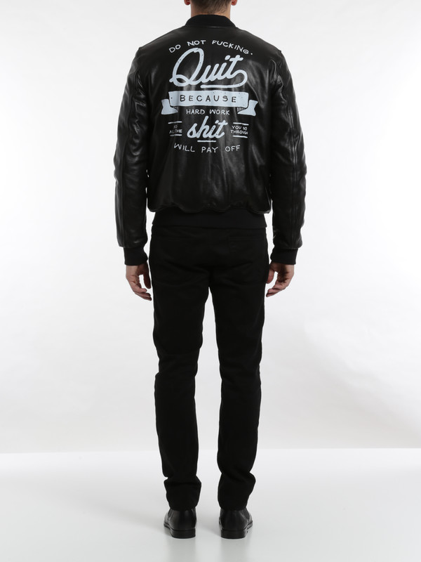 Leather bomber shop online: FNDH