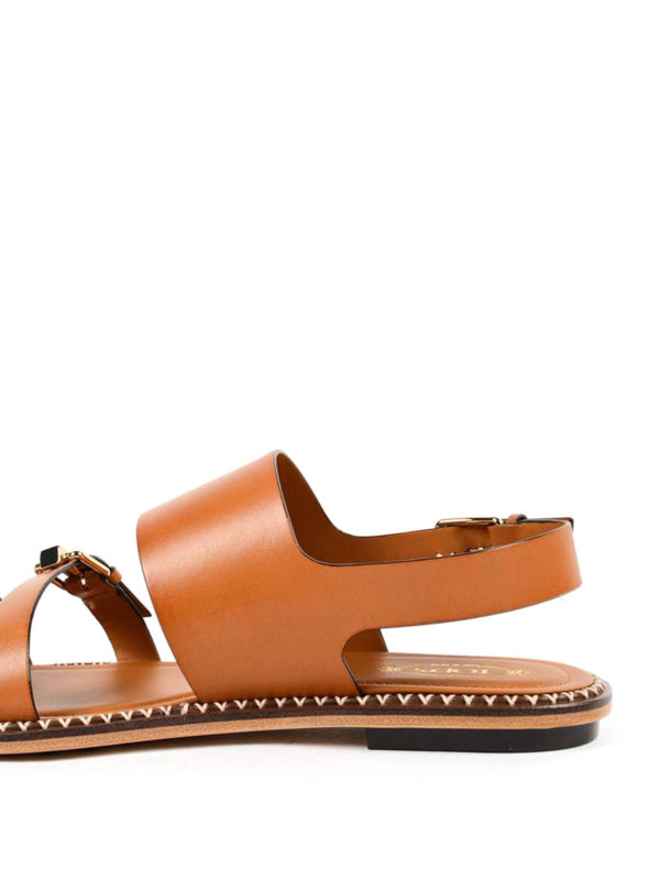 Sandali in pelle con fibbie shop online: TOD