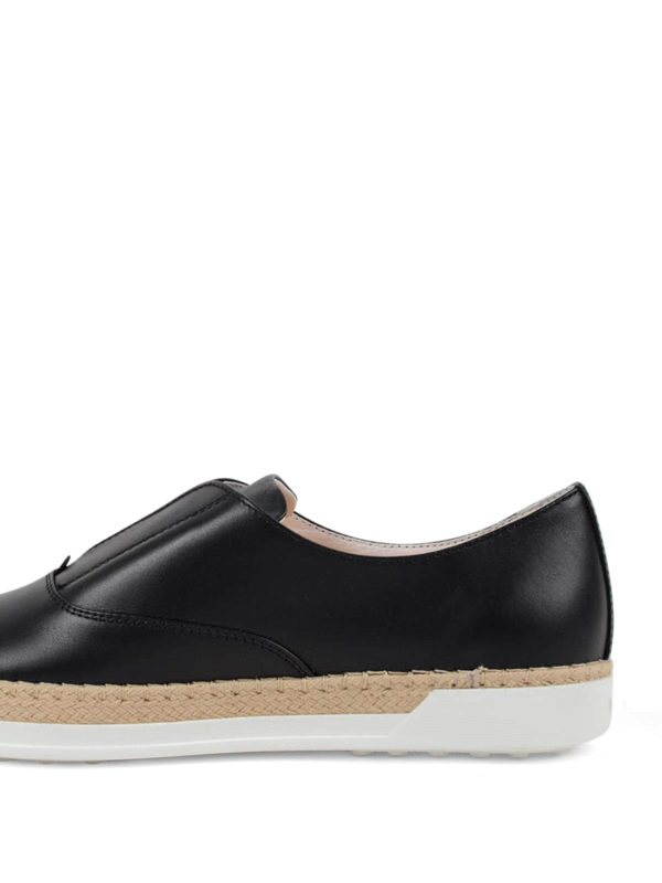 Leather dandy slip-ons shop online: TOD