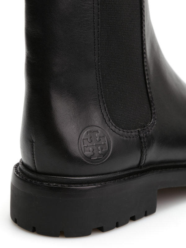 Leather flat booties shop online: TORY BURCH