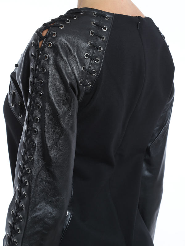 Leather inserts dress