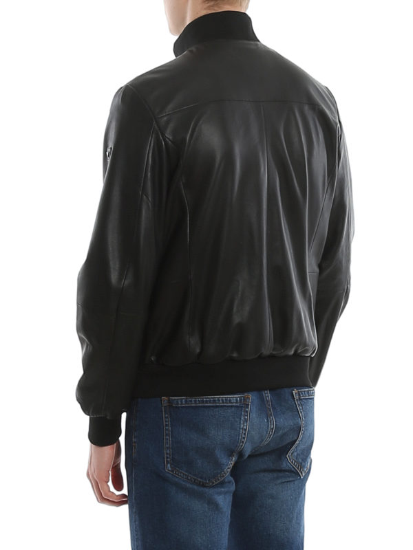 Leather jacket shop online: EMPORIO ARMANI