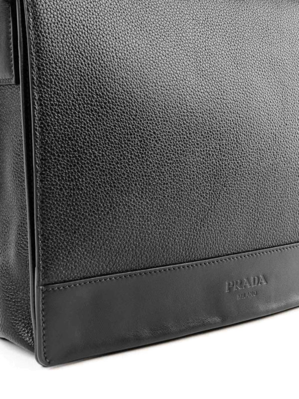 Leather messenger bag shop online: PRADA