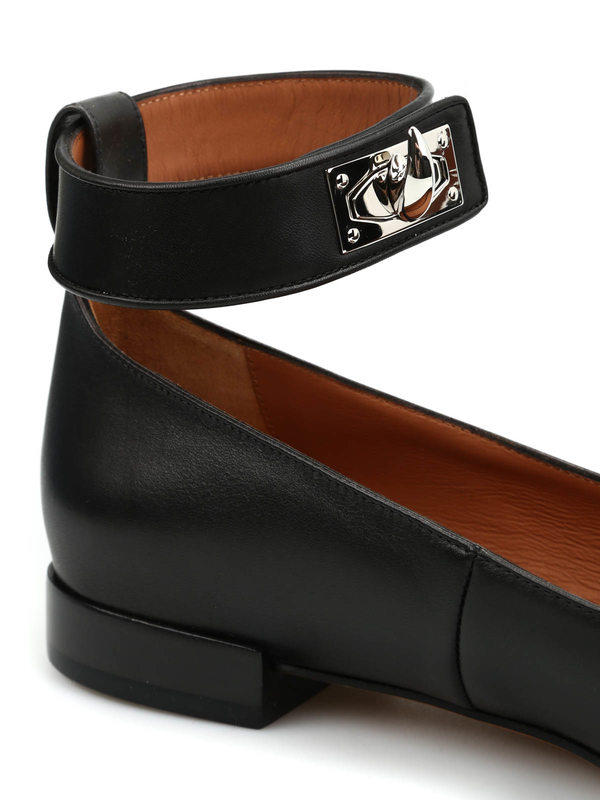 Leather open toe flats shop online: GIVENCHY