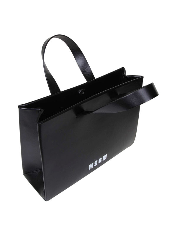 Leather structured tote bag shop online: m.s.g.m.