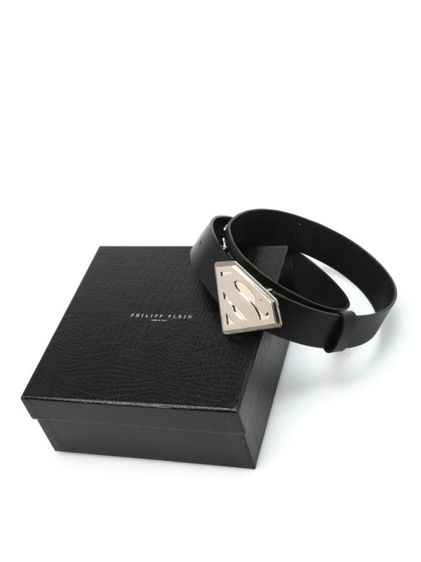 Leather Superman belt shop online: PHILIPP PLEIN