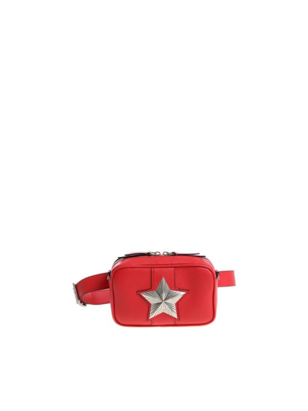 Les Jeunes Etoiles: backpacks - Red leather bag