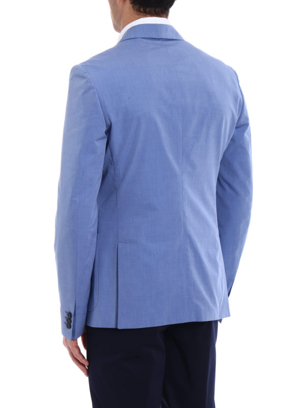 Light blue cotton blazer shop online: PRADA