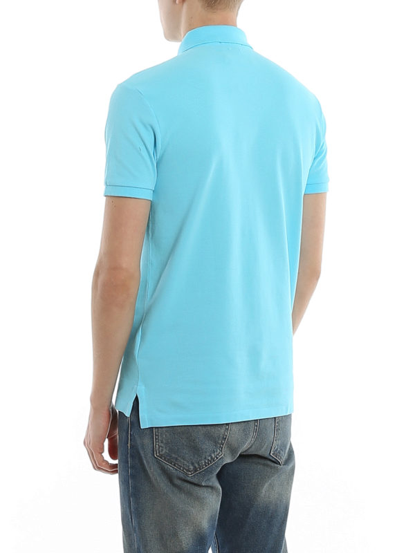 Light blue slim polo shirt shop online: POLO RALPH LAUREN