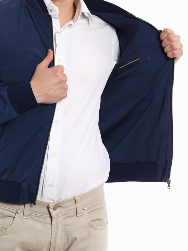 Chaqueta Bomber Azul Para Hombre