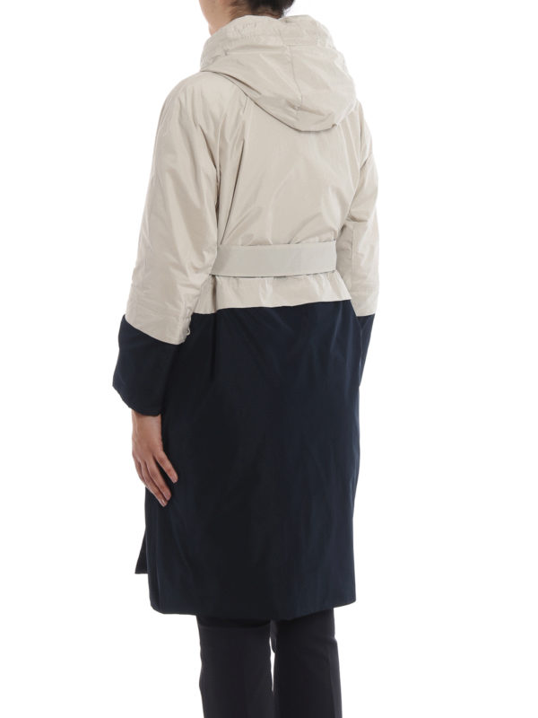 Lightb beige and blue reversible overcoat shop online: Max Mara
