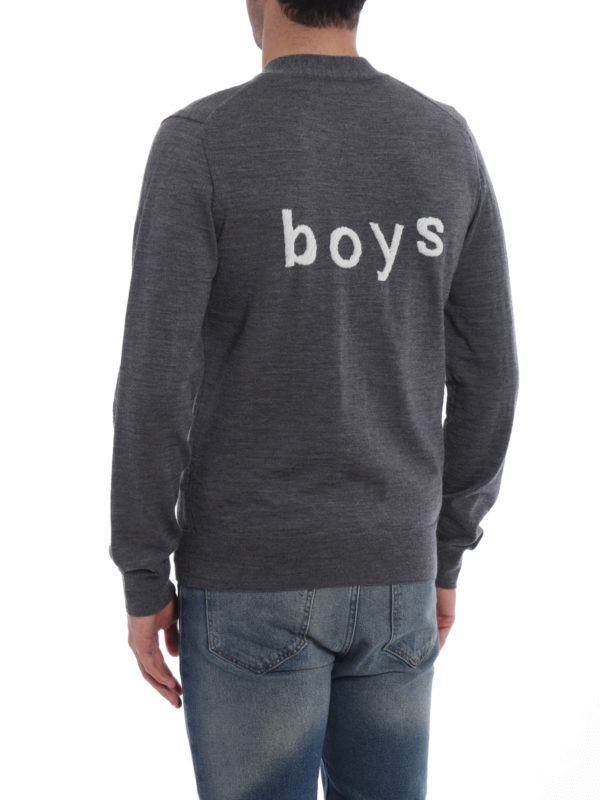 Lightweight grey wool cardigan shop online: COMME DES GARCONS