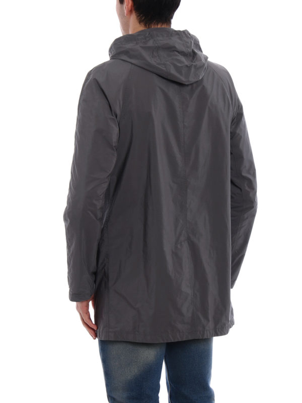 Lightweight nylon grey overcoat shop online: HERNO