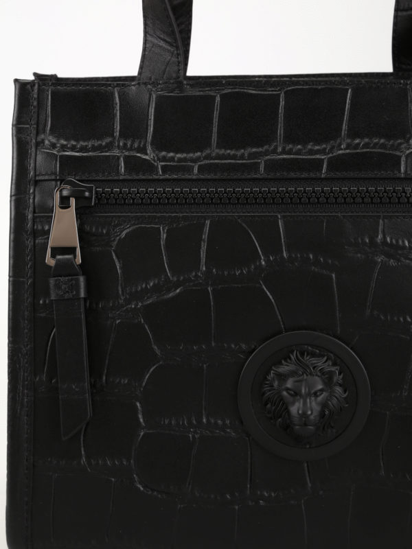 Lion Head printed leather tote shop online: Versus Versace
