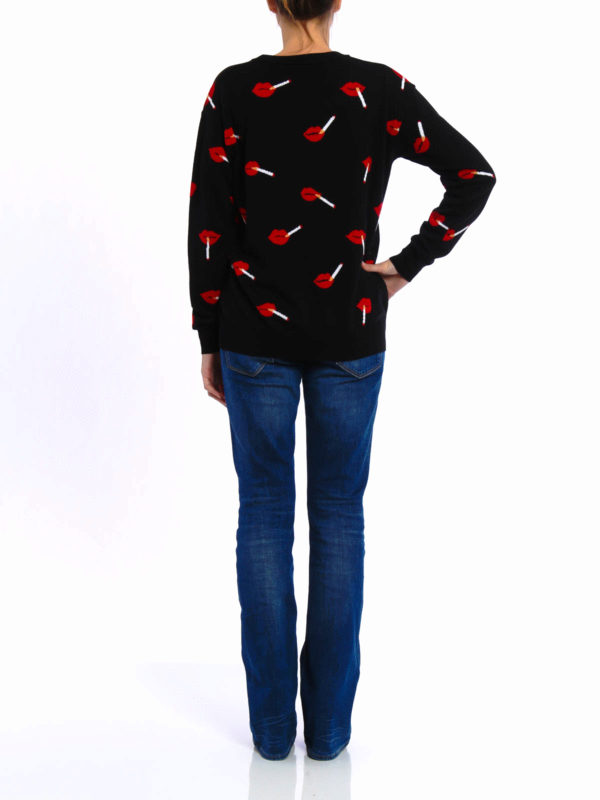 Lips pattern wool pullover shop online: MOSCHINO COUTURE