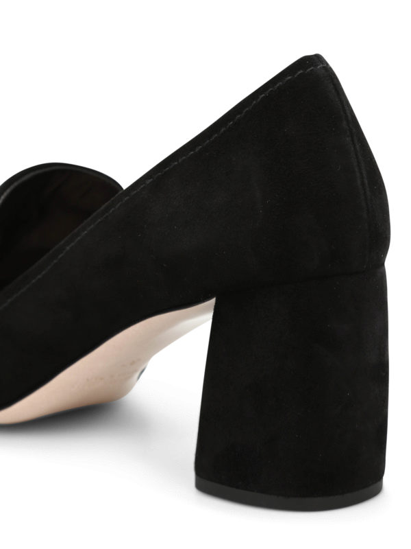 Loafers-inspired suede pumps shop online: MIU MIU