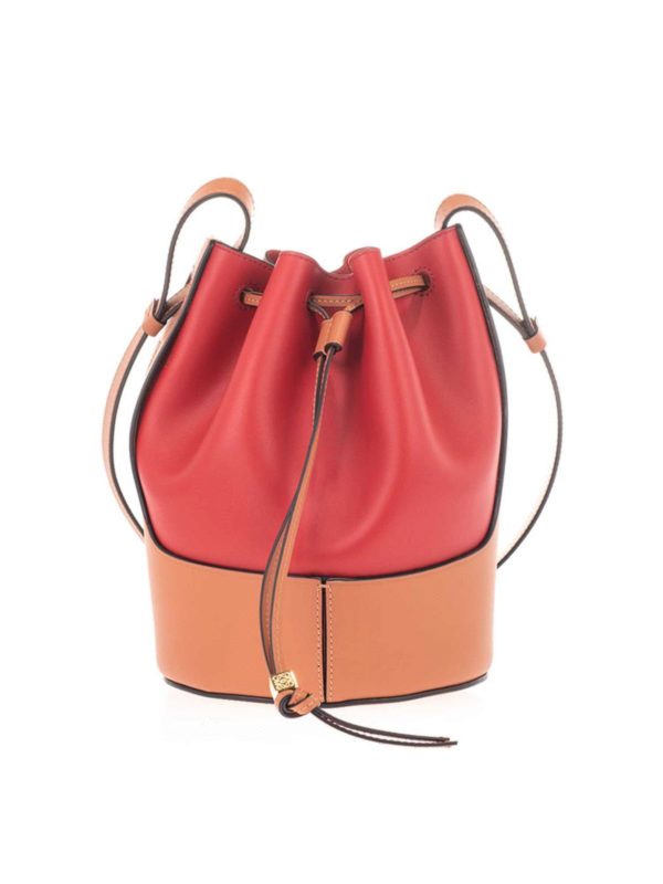 LOEWE: Secchielli - Borsa secchiello rossa e beige
