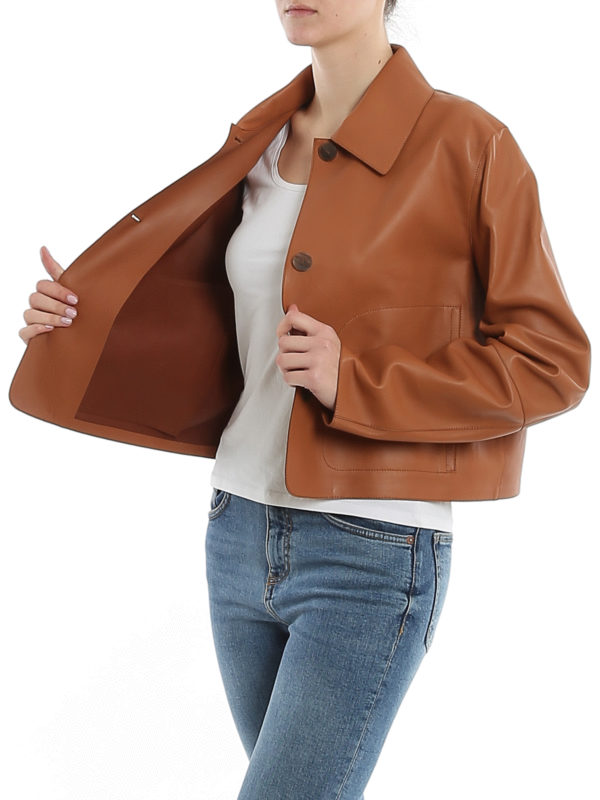 LOEWE buy online Lederjacke - Hellbraun