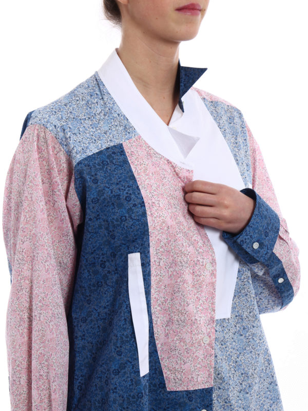 LOEWE buy online Patchwork pattern asymmetric shirt
